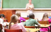 Kids in classroom with teacher